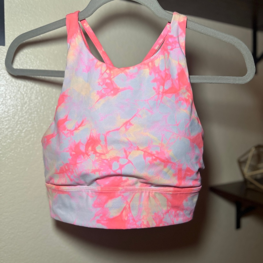 Energy Lululemon Athletica Pink and Orange Patterned Bra